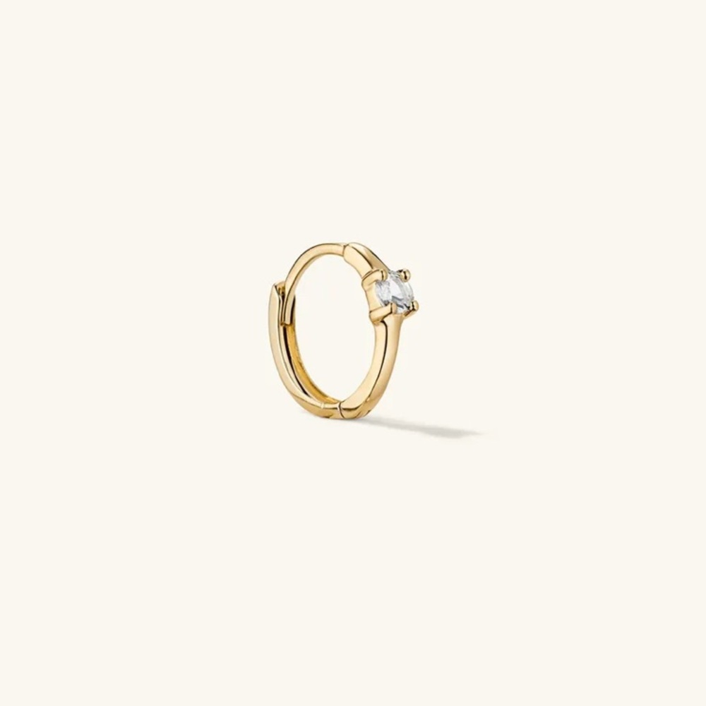 Mejuri Gold Hoop Earring with Crystal Detail